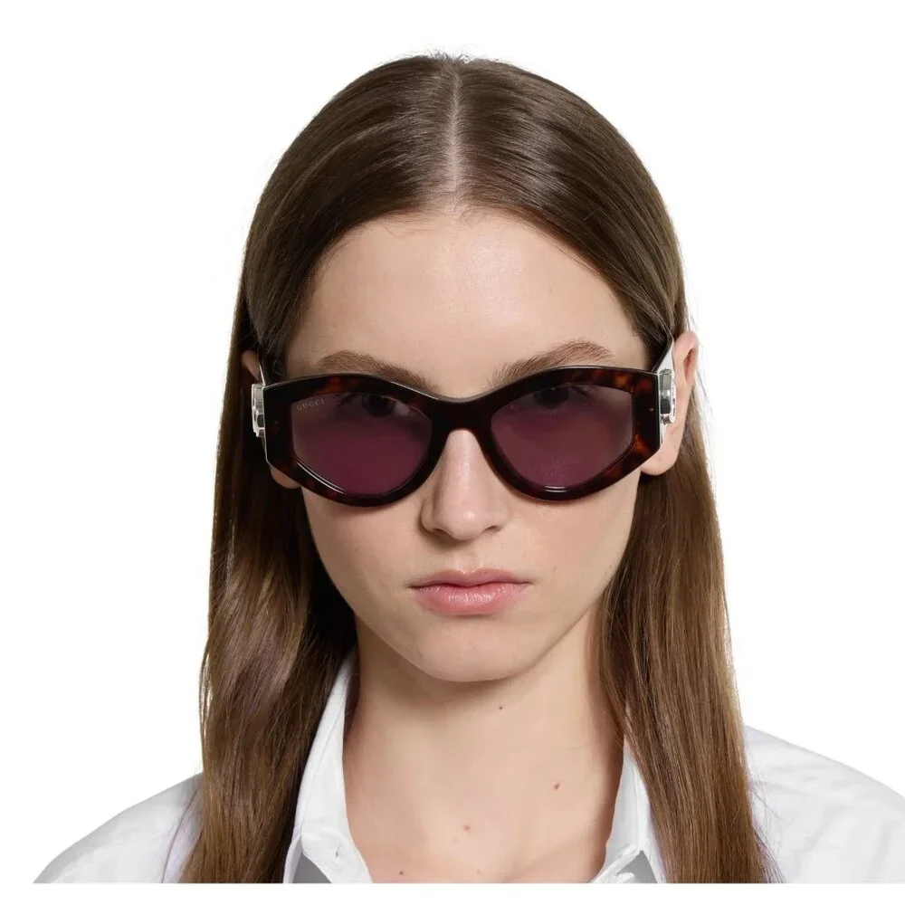 NEW GUCCI SUNGLASSES HAVANA BROWN WOMEN CAT EYE EYEWEAR GUCCI GG1951S 002 - Picture 2 of 11